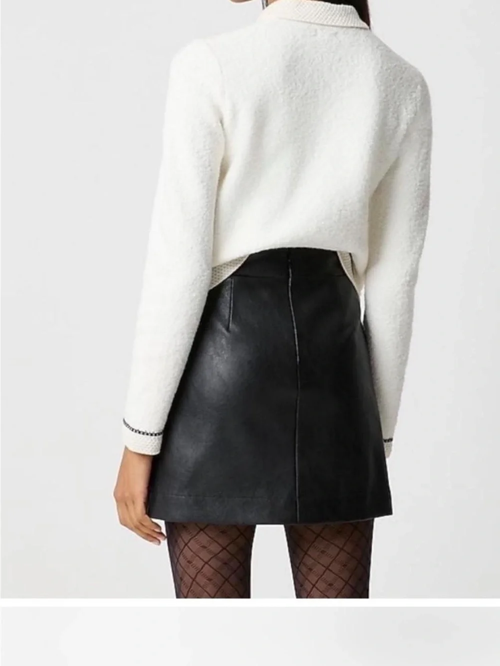 J. Crew Black Faux Leather A-Line Mini Skirt